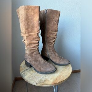 Born Boots Womens Peavy Slouch Leather SZ 7 Distressed Tobacco Brown